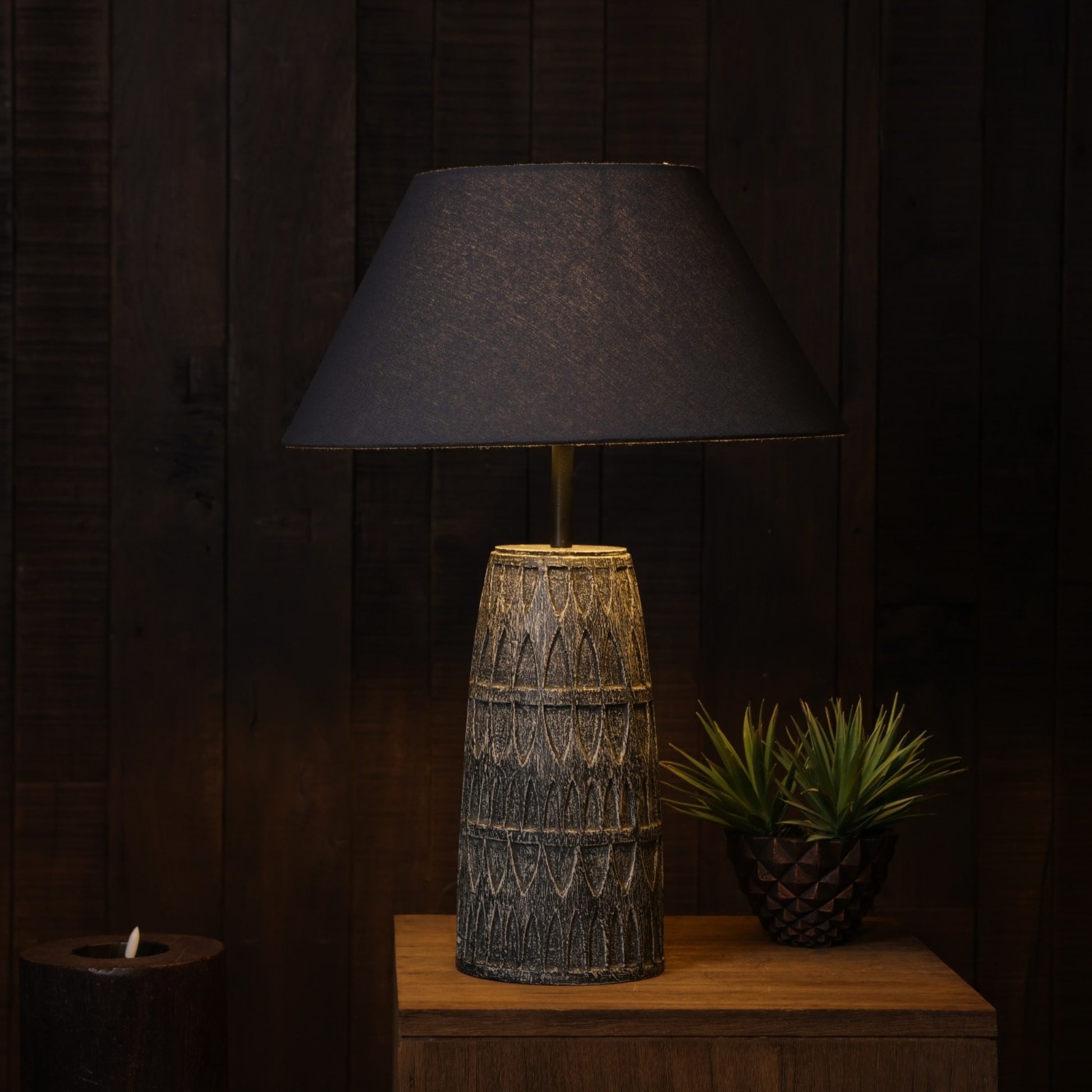 Petara Table Lamp (Long) - Grey