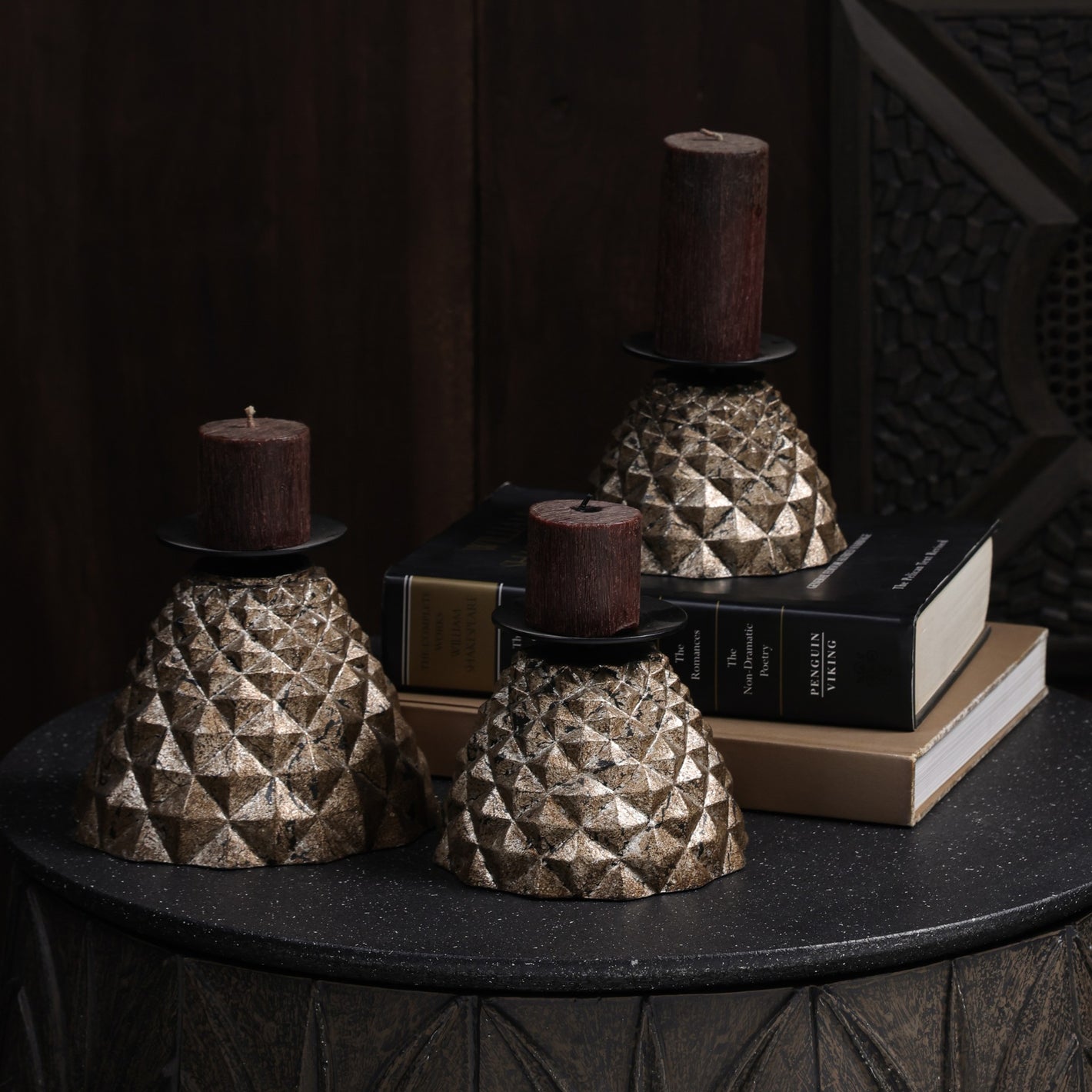 Geodara Candle Holder - Silver