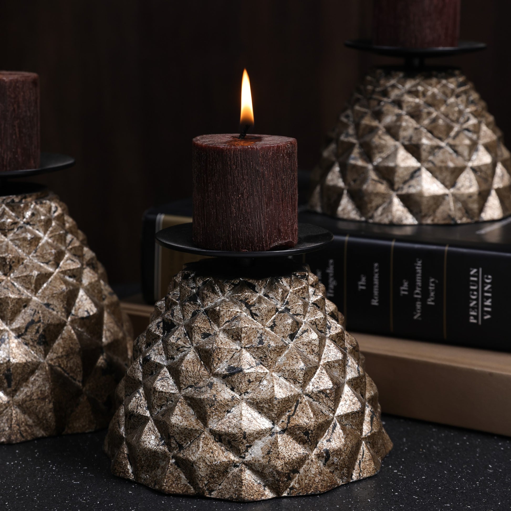 Geodara Candle Holder - Silver