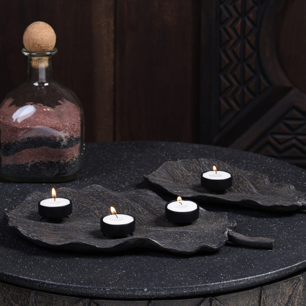 Folia Candle Plate - Brown