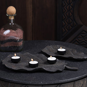 Folia Candle Plate - Brown