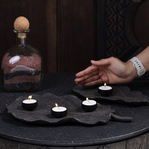 Folia Candle Plate - Brown