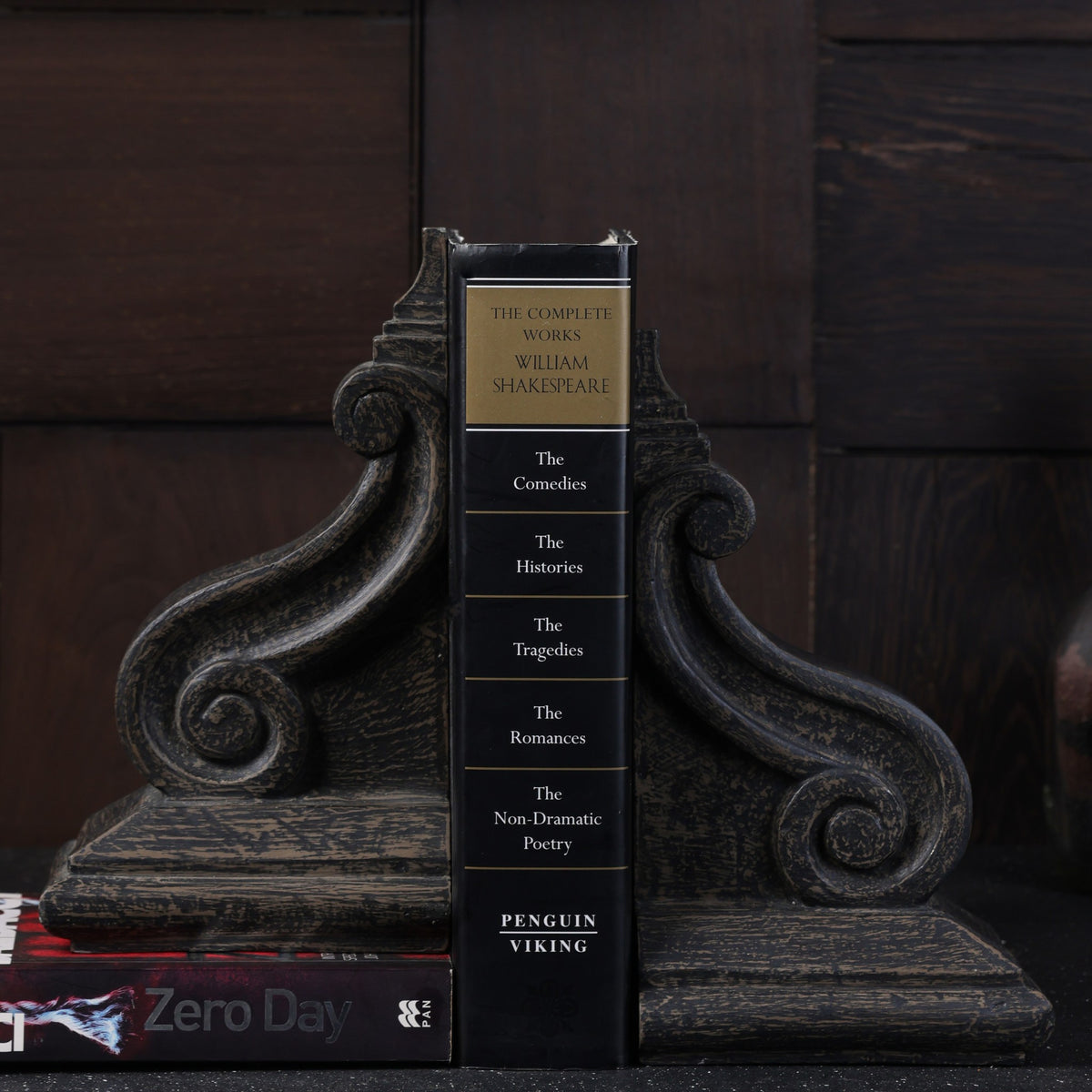 Ionic Scroll Bookend - Brown