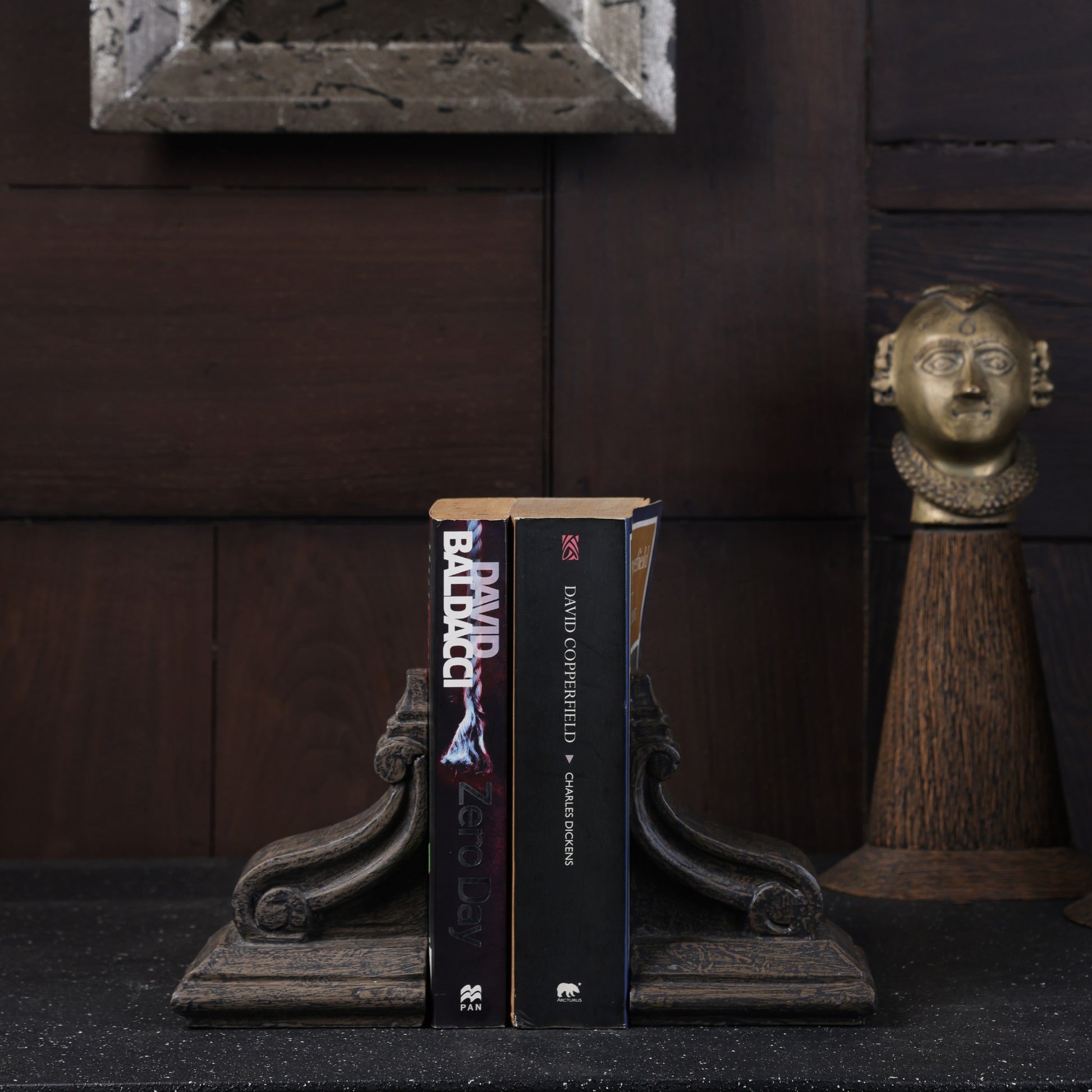 Ionic Scroll Bookend - Brown