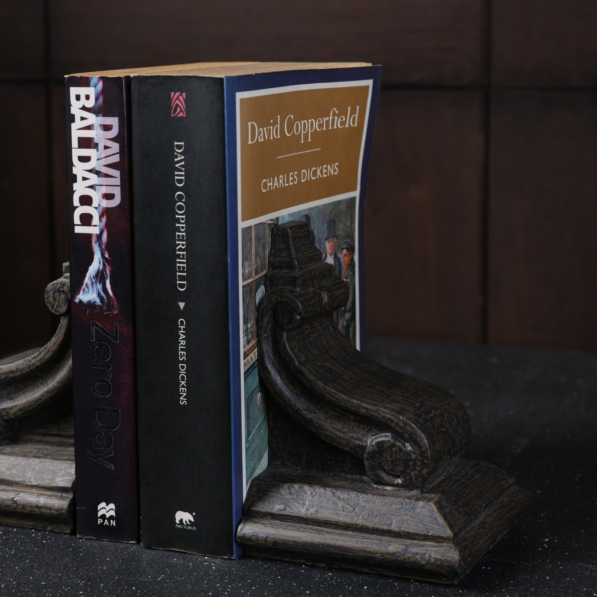 Ionic Scroll Bookend - Brown