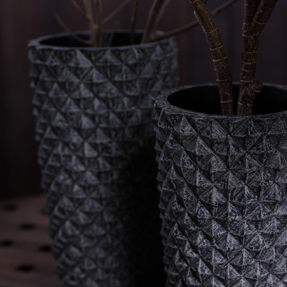Geodara Vase - Grey