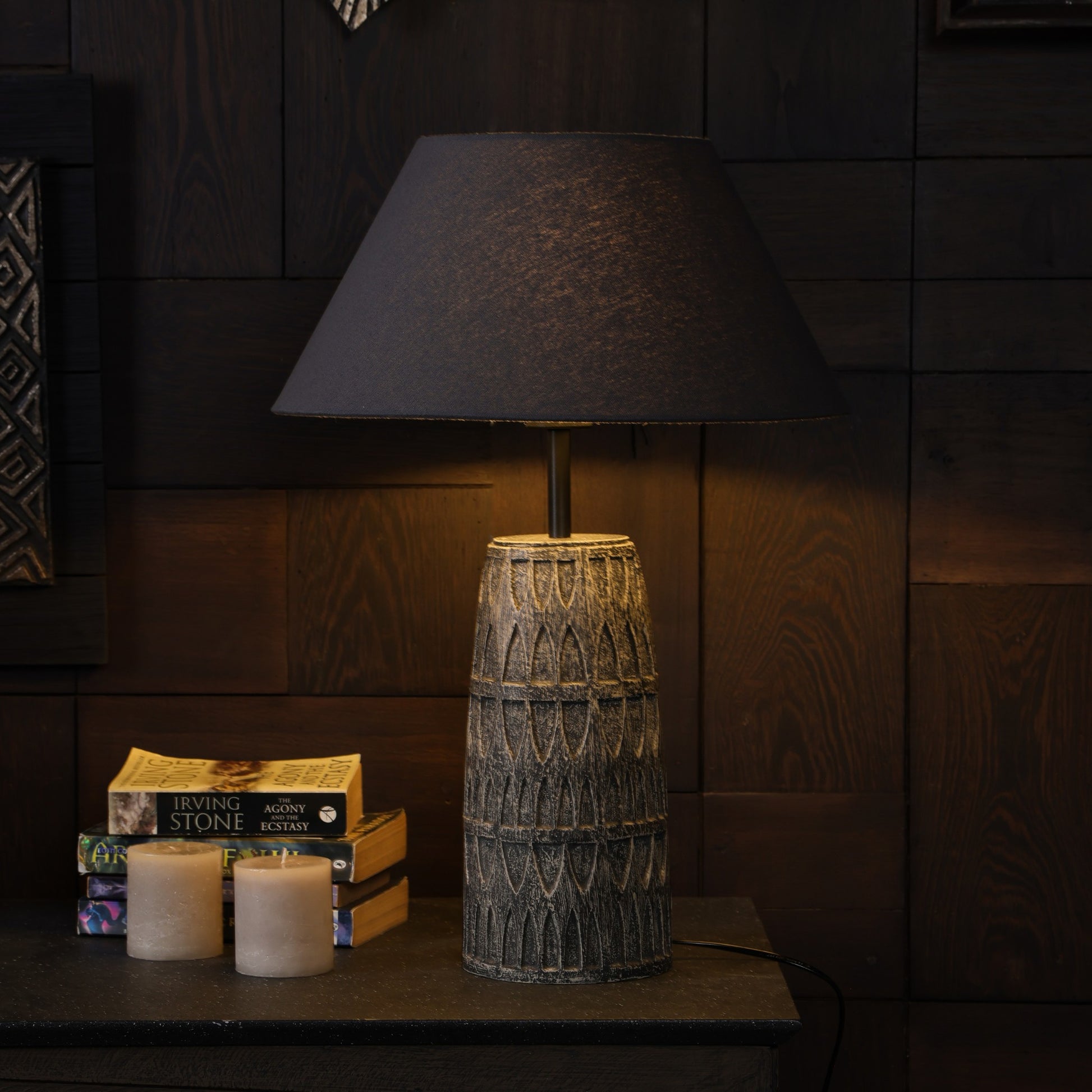 Petara Table Lamp (Long) - Grey