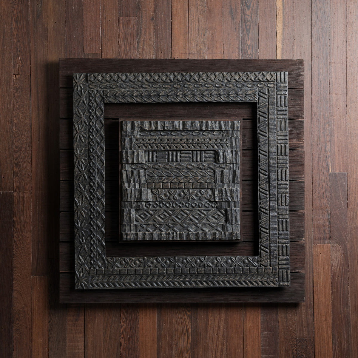 Framed Bandara Panel - Brown